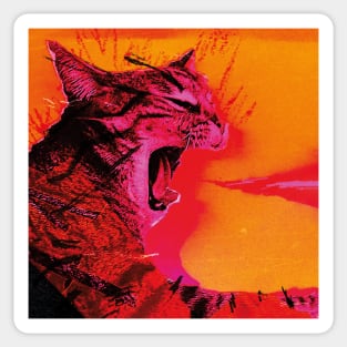 Fire-Breathing Energetic Cat Sticker